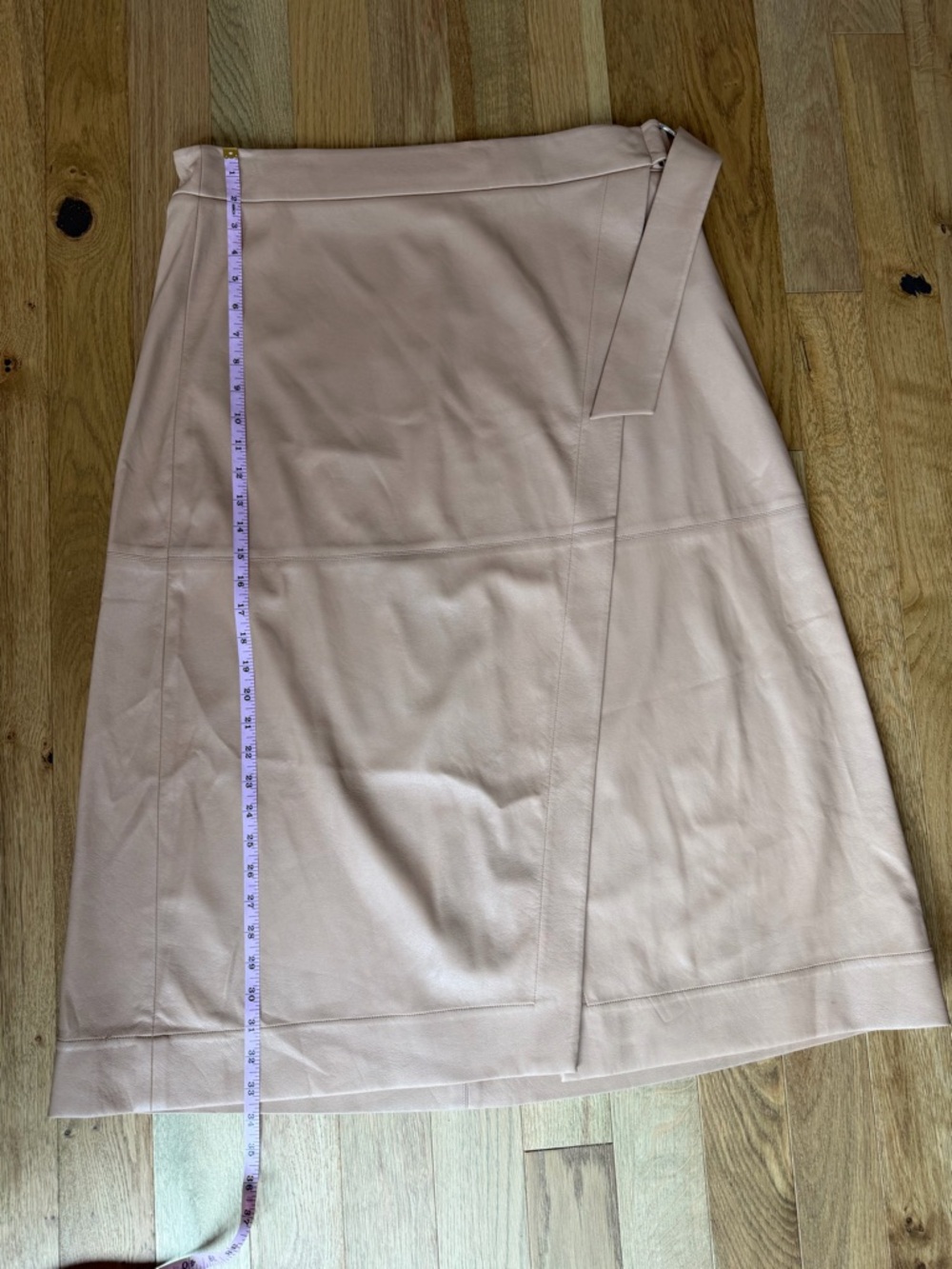 Ted Baker Faux Leather Camel Wrap Midi Skirt — Size 6 (US 14) - Picture 11 of 13